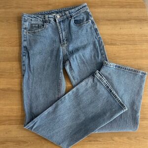 Princess Polly Denim Jeans Wide Leg Size US 8 Light Wash High Rise